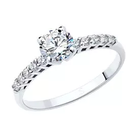 Кольцо из серебра с фианитами 94010157