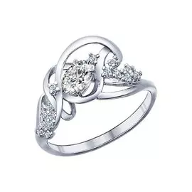 Кольцо из серебра с фианитами 94010288