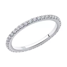 Кольцо из серебра с фианитами 94010609