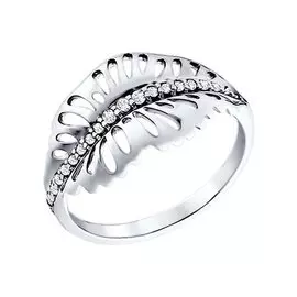 Кольцо из серебра с фианитами 94010644