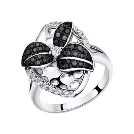 Кольцо из серебра с фианитами 94010703