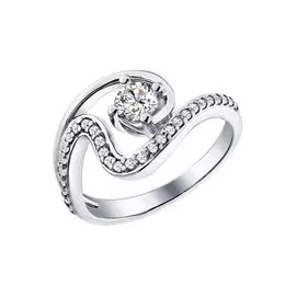 Кольцо из серебра с фианитами 94010845