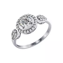 Кольцо из серебра с фианитами 94011181