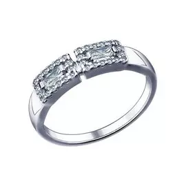 Кольцо из серебра с фианитами 94011478