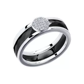 Кольцо из серебра с фианитами 94011611