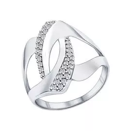 Кольцо из серебра с фианитами 94011854