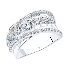 Кольцо из серебра с фианитами 94011962