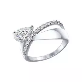 Кольцо из серебра с фианитами 94012067