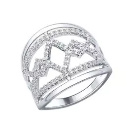 Кольцо из серебра с фианитами 94012142