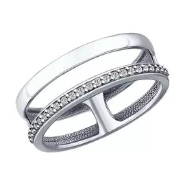 Кольцо из серебра с фианитами 94012151
