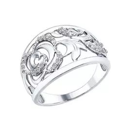 Кольцо из серебра с фианитами 94012182