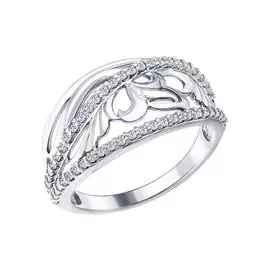 Кольцо из серебра с фианитами 94012198