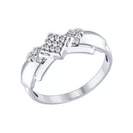 Кольцо из серебра с фианитами 94012202