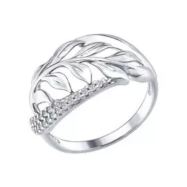 Кольцо из серебра с фианитами 94012211