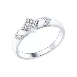Кольцо из серебра с фианитами 94012212