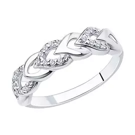 Кольцо из серебра с фианитами 94012332