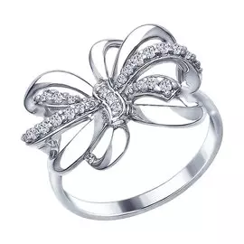 Кольцо из серебра с фианитами 94012344