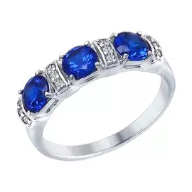 Кольцо из серебра с фианитами 94012397