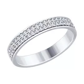 Кольцо из серебра с фианитами 94012529