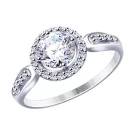 Кольцо из серебра с фианитами 94012866