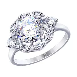Кольцо из серебра с фианитами 94012950