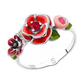 Кольцо из серебра с фианитами 94013031