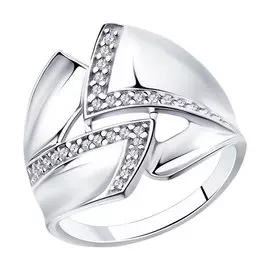 Кольцо из серебра с фианитами 94013202