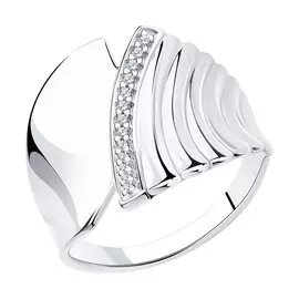 Кольцо из серебра с фианитами 94013222