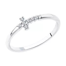 Кольцо из серебра с фианитами 94013298