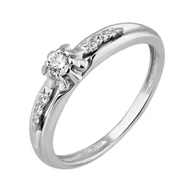 Кольцо из серебра с фианитами с родированием 11-0412-23-01