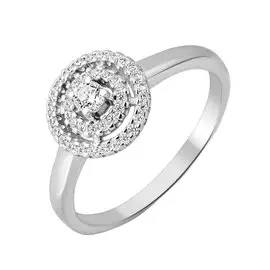 Кольцо из серебра с фианитами с родированием 11-0590-23-01