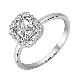 Кольцо из серебра с фианитами с родированием 11-0661-23-01