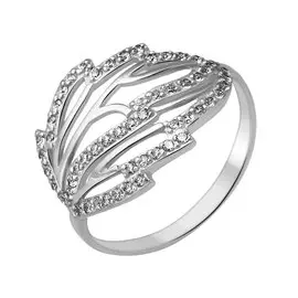 Кольцо из серебра с фианитами с родированием 11-0805-23-01