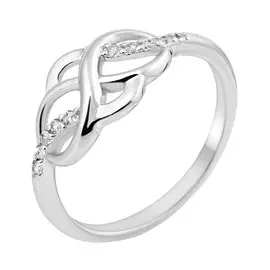 Кольцо из серебра с фианитами с родированием 11-0964-23-01