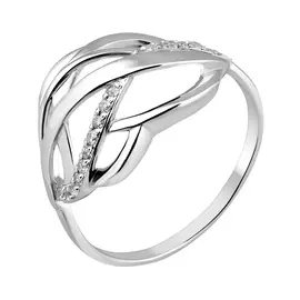 Кольцо из серебра с фианитами с родированием 11-1172-23-01