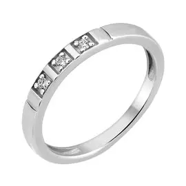 Кольцо из серебра с фианитами с родированием 11-1273-23-01