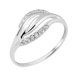 Кольцо из серебра с фианитами с родированием 11-1433-23-01