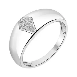 Кольцо из серебра с фианитами с родированием 11-1670-23-01