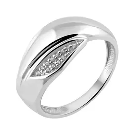 Кольцо из серебра с фианитами с родированием 11-1897-23-01