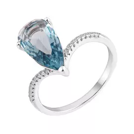 Кольцо из серебра с фианитами с родированием И1-092-23-67