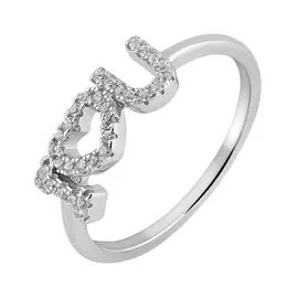 Кольцо из серебра с фианитами с родированием И1-1081-23-01