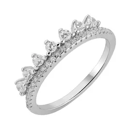 Кольцо из серебра с фианитами с родированием И1-1082-23-01