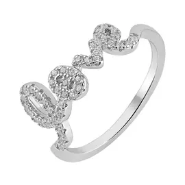 Кольцо из серебра с фианитами с родированием И1-1083-23-01