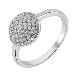 Кольцо из серебра с фианитами с родированием И1-1087-23-01