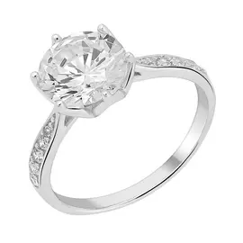 Кольцо из серебра с фианитами с родированием И1-1263-23-01