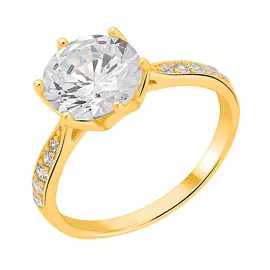 Кольцо из серебра с фианитами с родированием И1-1263-27-01