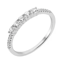 Кольцо из серебра с фианитами с родированием И1-1324-23-01