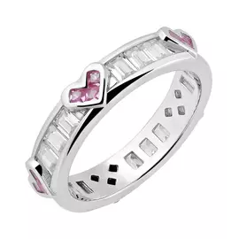 Кольцо из серебра с фианитами с родированием И1-1338-23-61