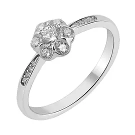 Кольцо из серебра с фианитами с родированием И1-1339-23-01