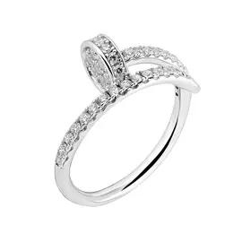 Кольцо из серебра с фианитами с родированием И1-1342-23-01